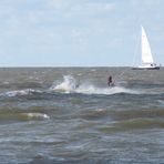 Kitesurfen auf der Nordsee bei Otterndorf