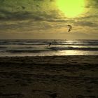 Kitesurfer am Strand von Playa de Palma