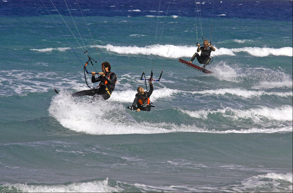 kitesurfer bei der arbeit