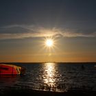 Kitesurfer im Sonnenuntergang