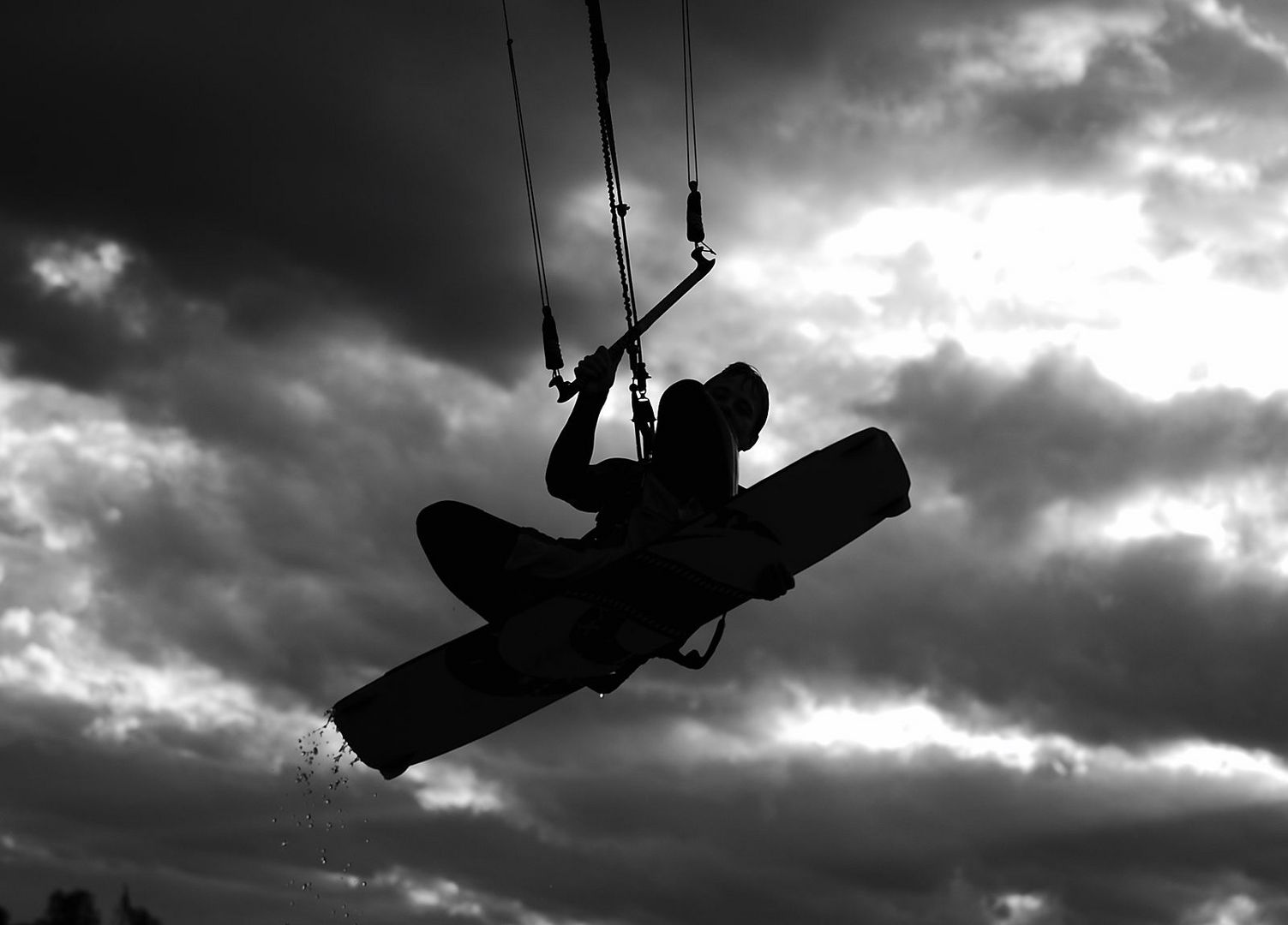 Kitesurfer in action