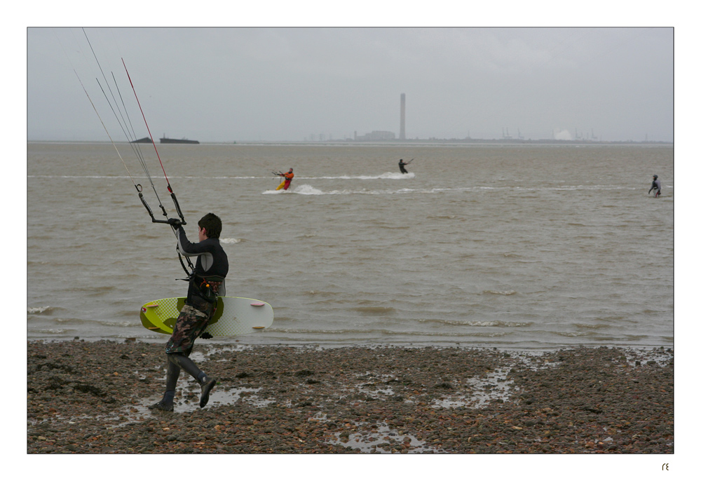 Kitesurfing in der Themse