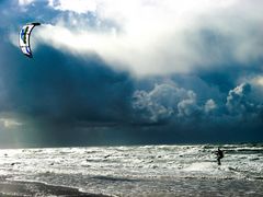 kitesurfing in the North Sea