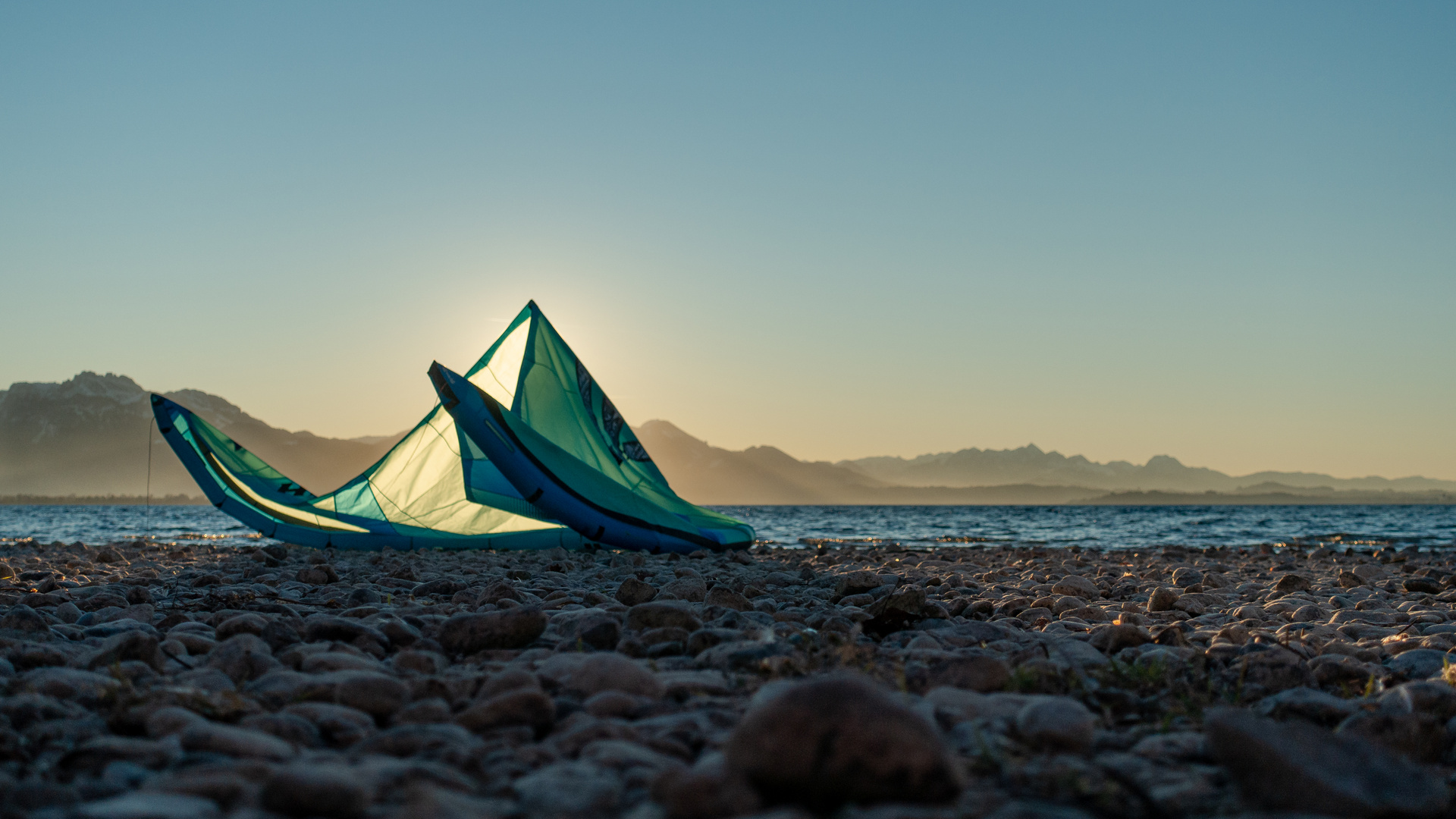 Kitesurfpause am Chiemsee