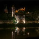 Kittsteintor in Wertheim mit Stiftskirchenturm und Burg im Hintergrund