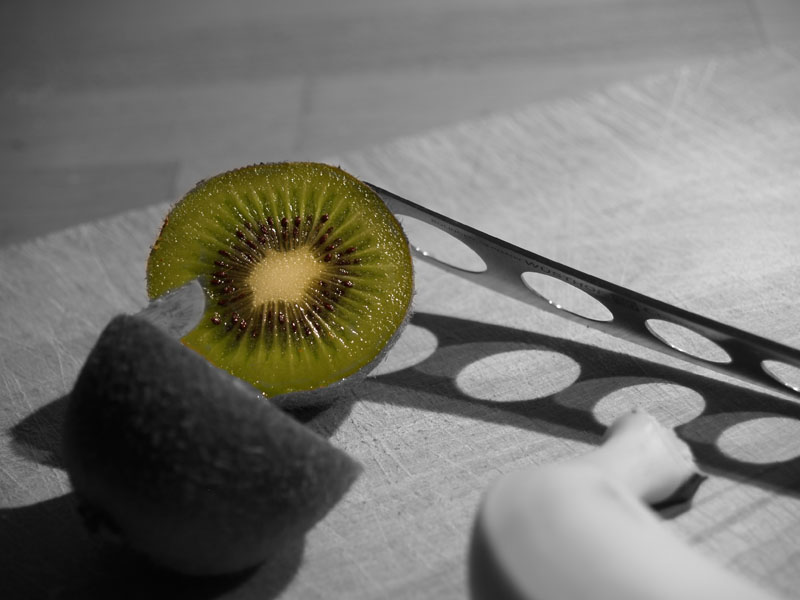 Kiwi trifft Messer