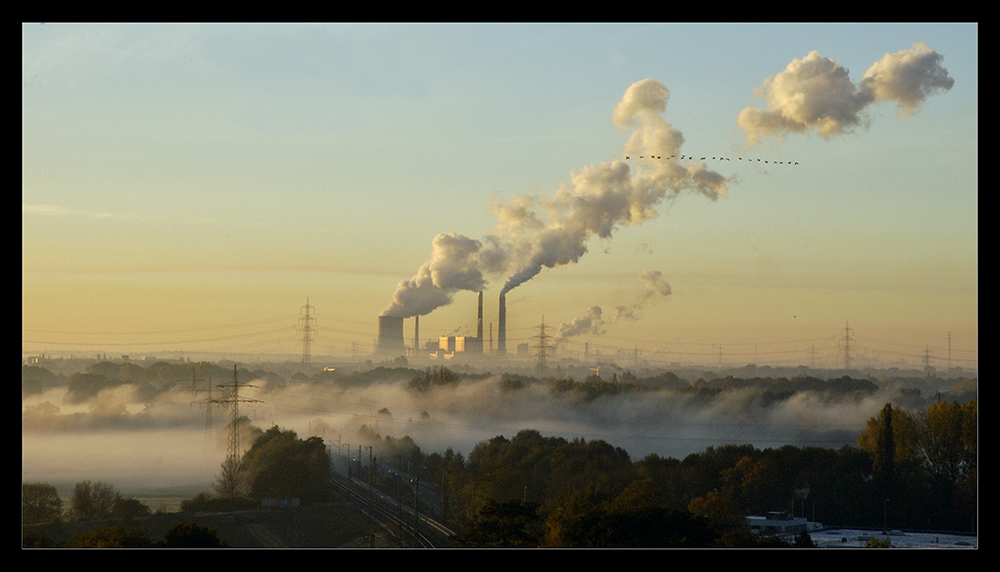 KKW Möllen im Morgennebel