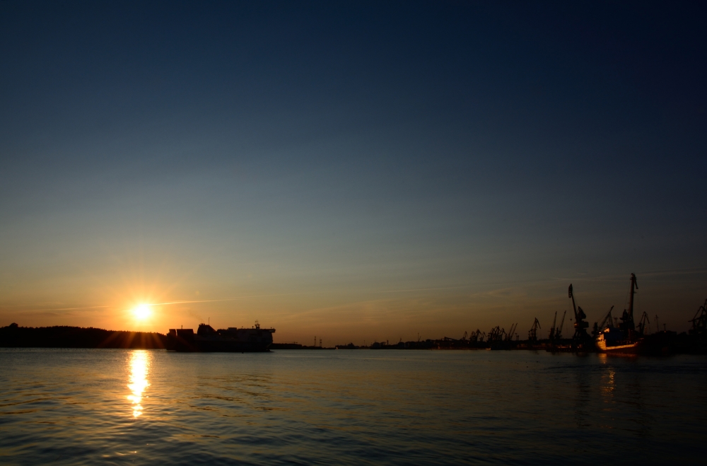 Klaipeda bei Sonnenuntergang