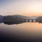 Klamer Brücke im Sonnenuntergang