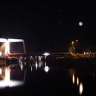 Klappbrücke in Elmshorn bei Nacht