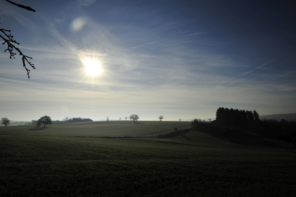 Klarer Februar Tag bei Unterowisheim