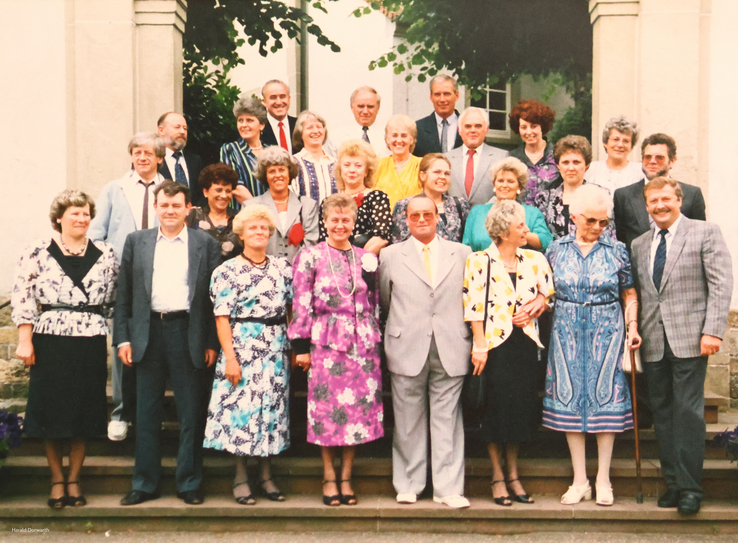 Klassenfoto des Jahrgangs 1939 Langenbrücken vor 35 Jahren