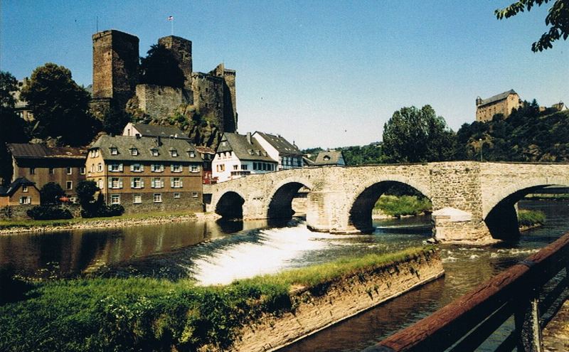 Klassische Ansicht der Stadt Runkel