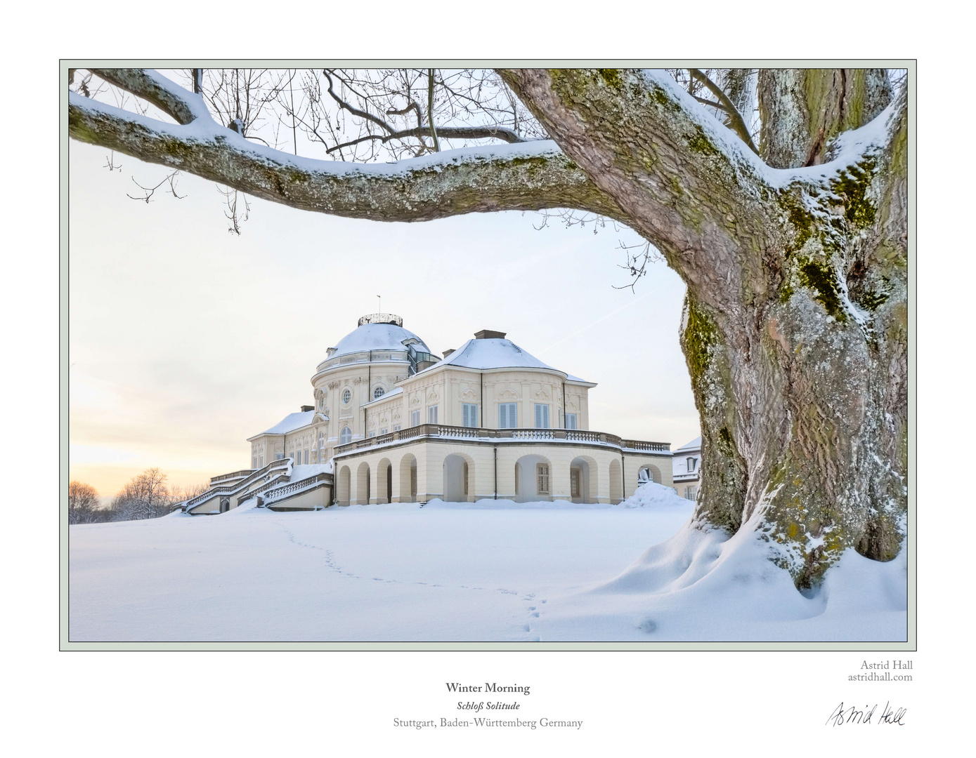 Klassische Ansicht von Solitude im Winter