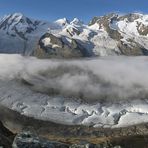 Klassische Gornergratsicht aber komplett mit Gornergletscher