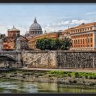 Klassischer Blick von der Engelsbrücke zum Vatikan