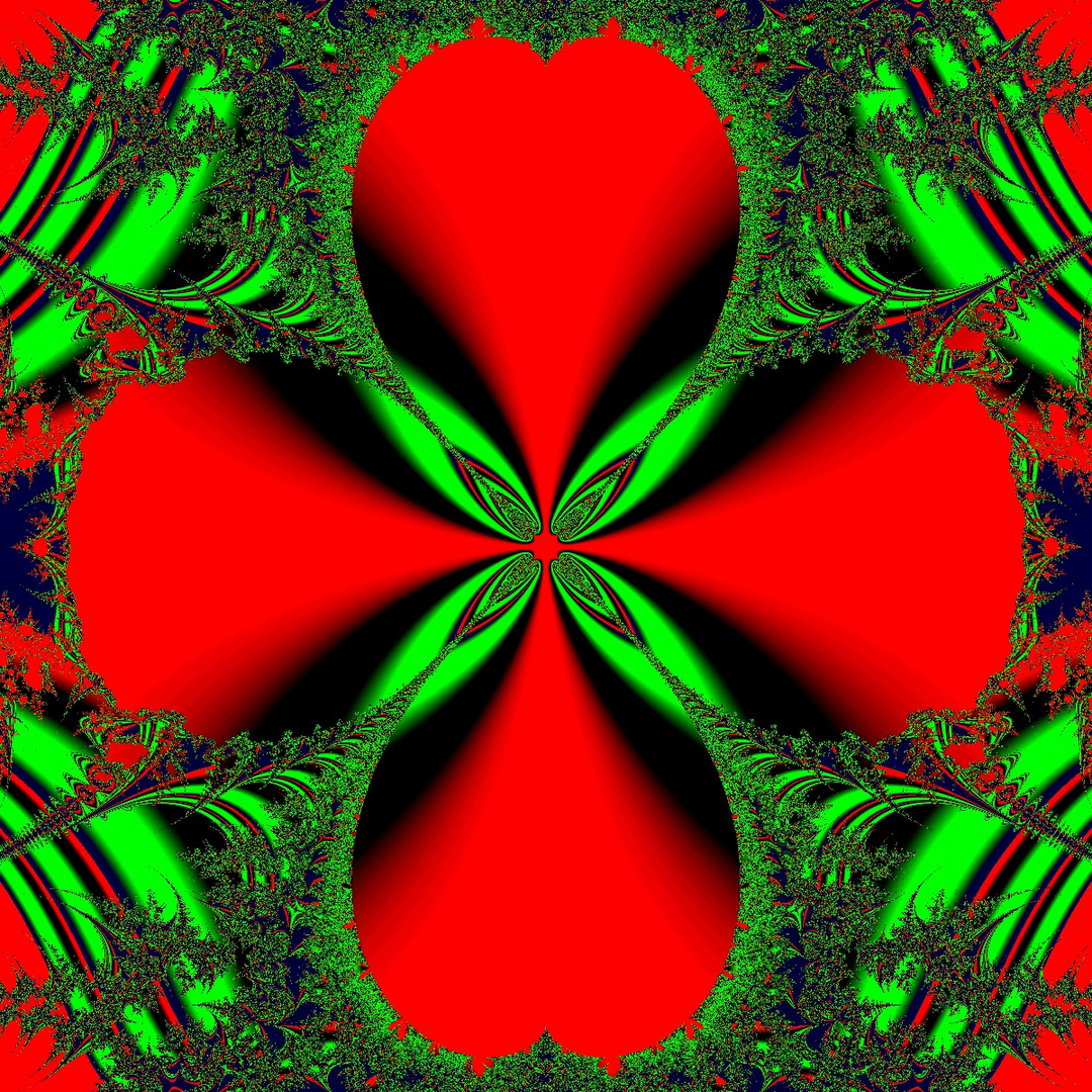 Kleeblatt-Fraktal, rot+grün (1200xx)