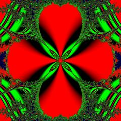 Kleeblatt-Fraktal, rot+grün (1200xx)