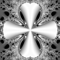 Kleeblatt-Fraktal, silber  (1200xx)