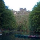 Kleine Felsenwelt - Blick über den Amselsee auf die Lokomotive