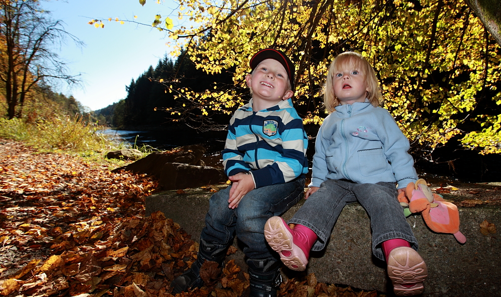 kleine Rast beim Herbstspaziergang