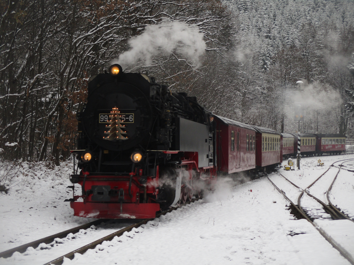 Kleine Schneerunde mit der HSB nach Eisfelder Talmühle 1.