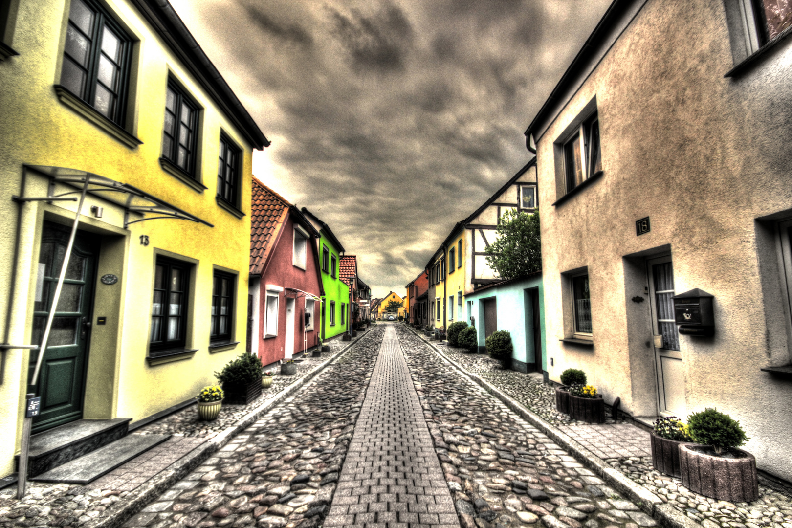 Kleine Seitenstraße in Vineta-Stadt-Barth am Ostsee