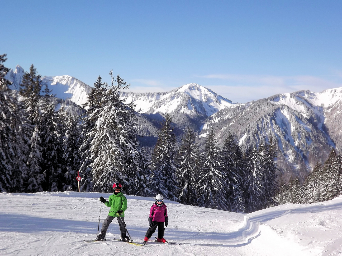 Kleine Skifahrer