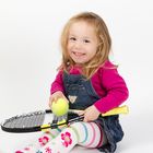 Kleine Tennisspielerin