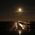 Kleiner Hafen bei Ebbe in Nordfriesland