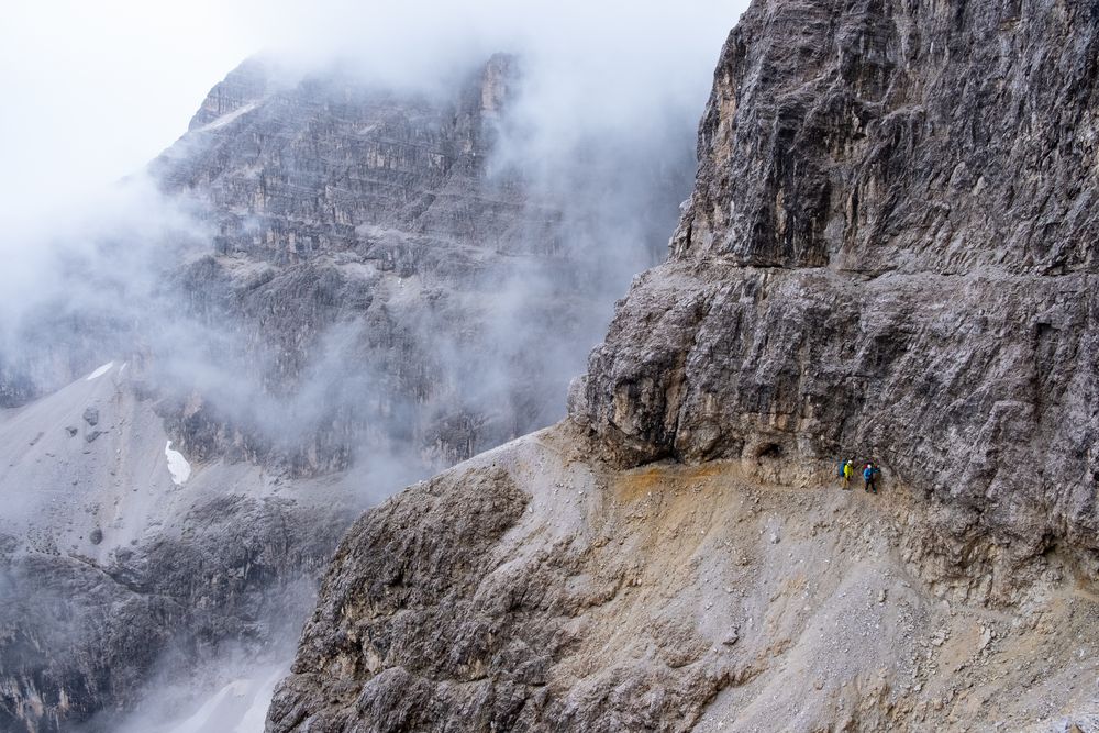 Kleiner Mensch großer Berg