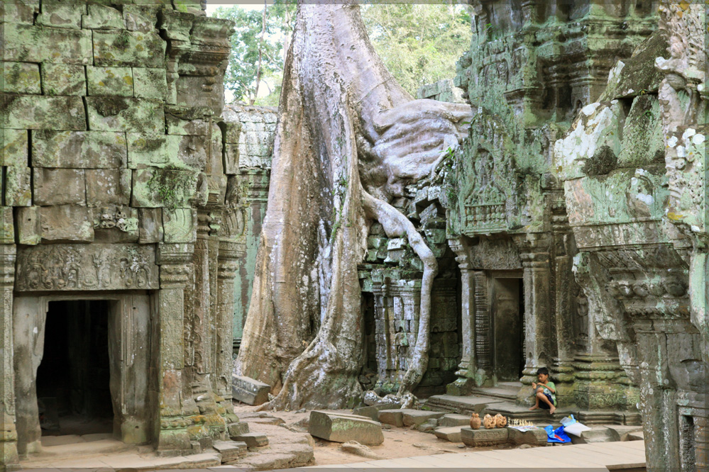 kleiner Mensch-monumentale Tempel-grandiose Natur