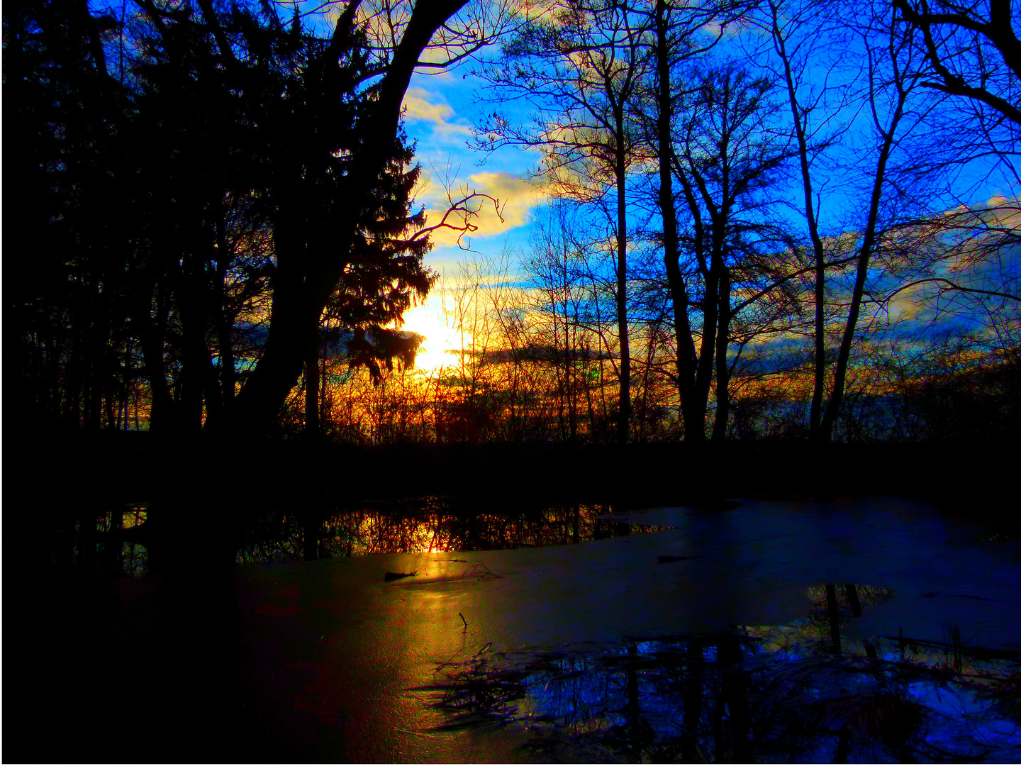 Kleiner Teich am Abend