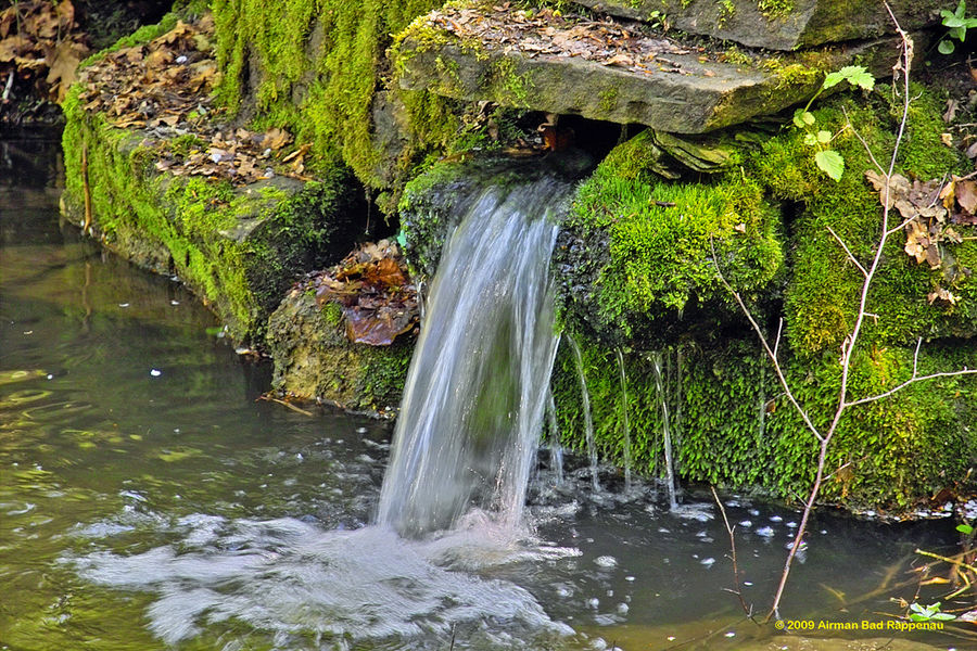 kleiner Wasserfall beim Waldspaziergang