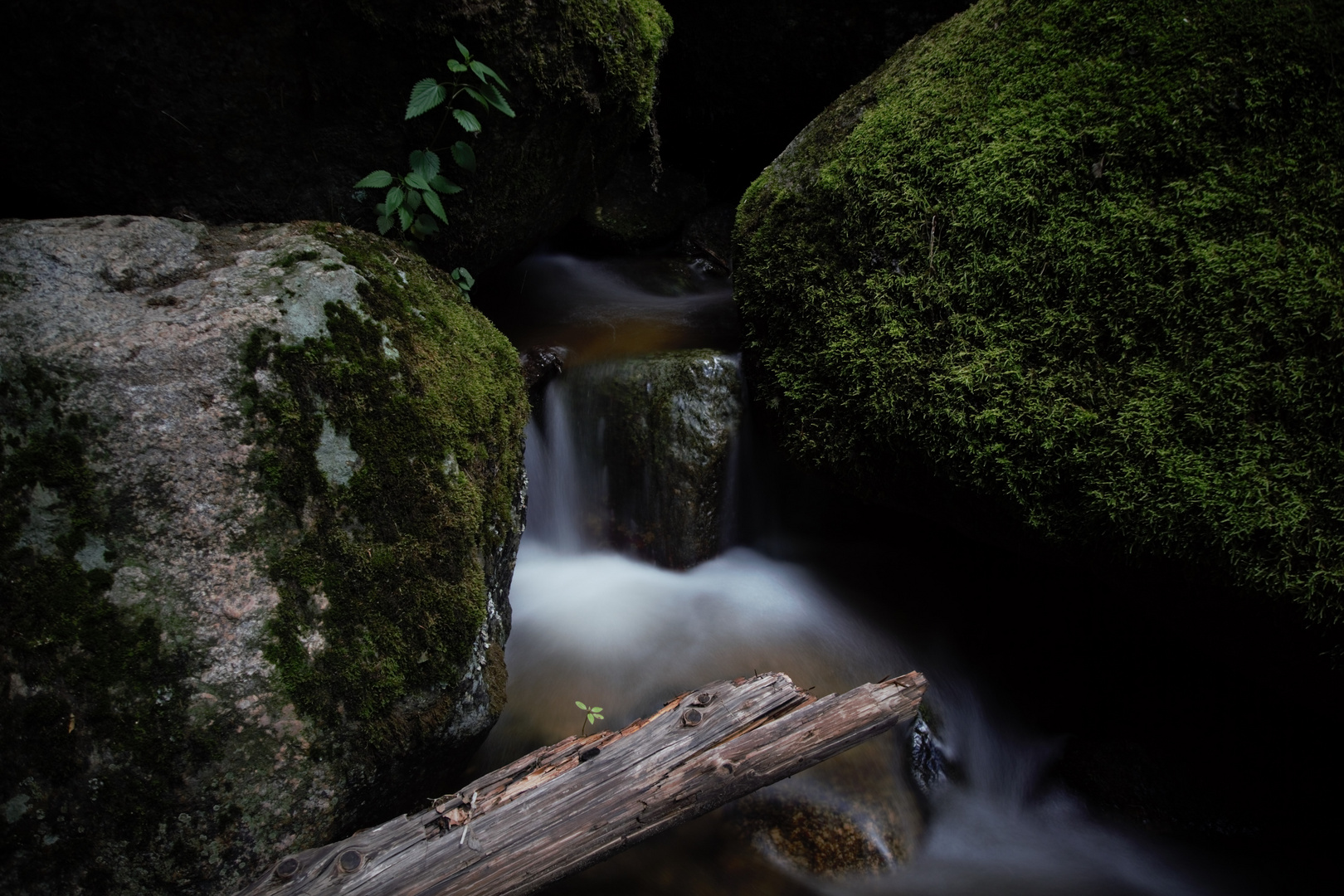 Kleiner Wasserfall im Spätsommer