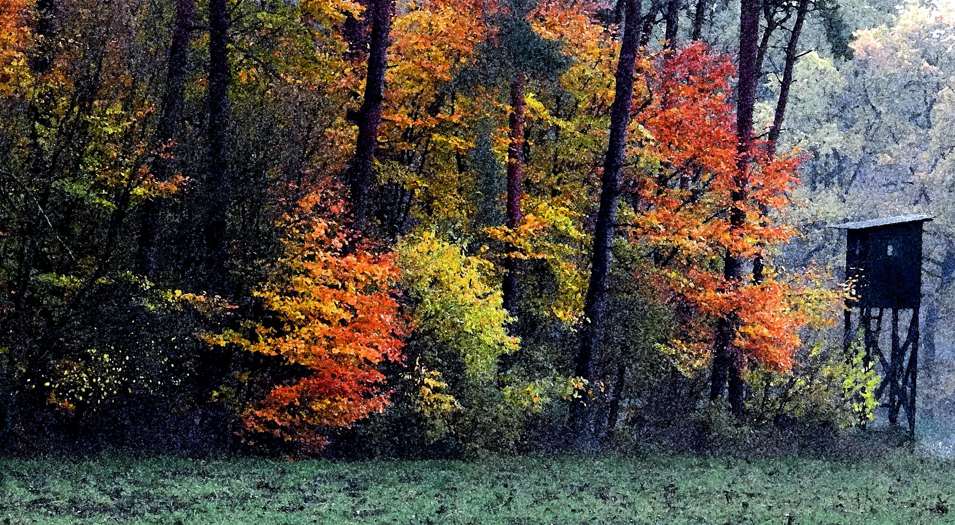 Kleines Wäldchen in der Bremer Schweiz (Kunstfilter Aquarell) 