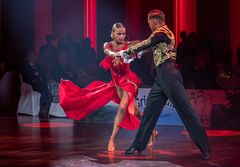 Klemen Prasnikar & Alexandra Averkieva (Slowenien) beim Paso Doble