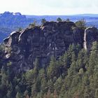 Kletterer auf dem Gamrig und im HG die Festung Königstein