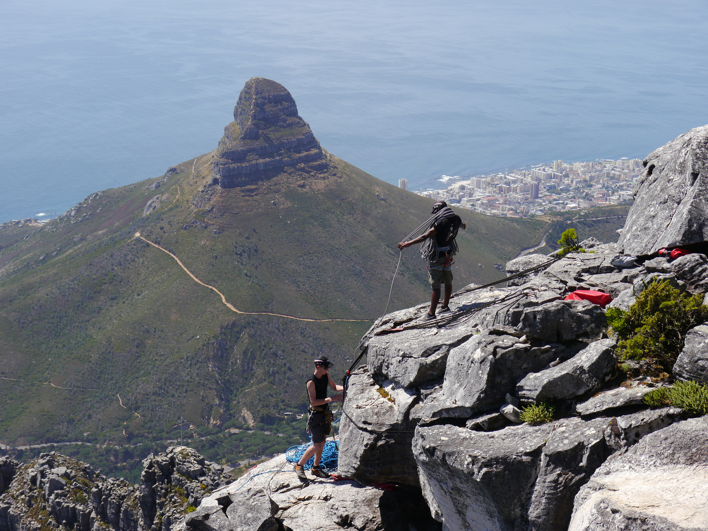 Kletterer auf dem Tafelberg