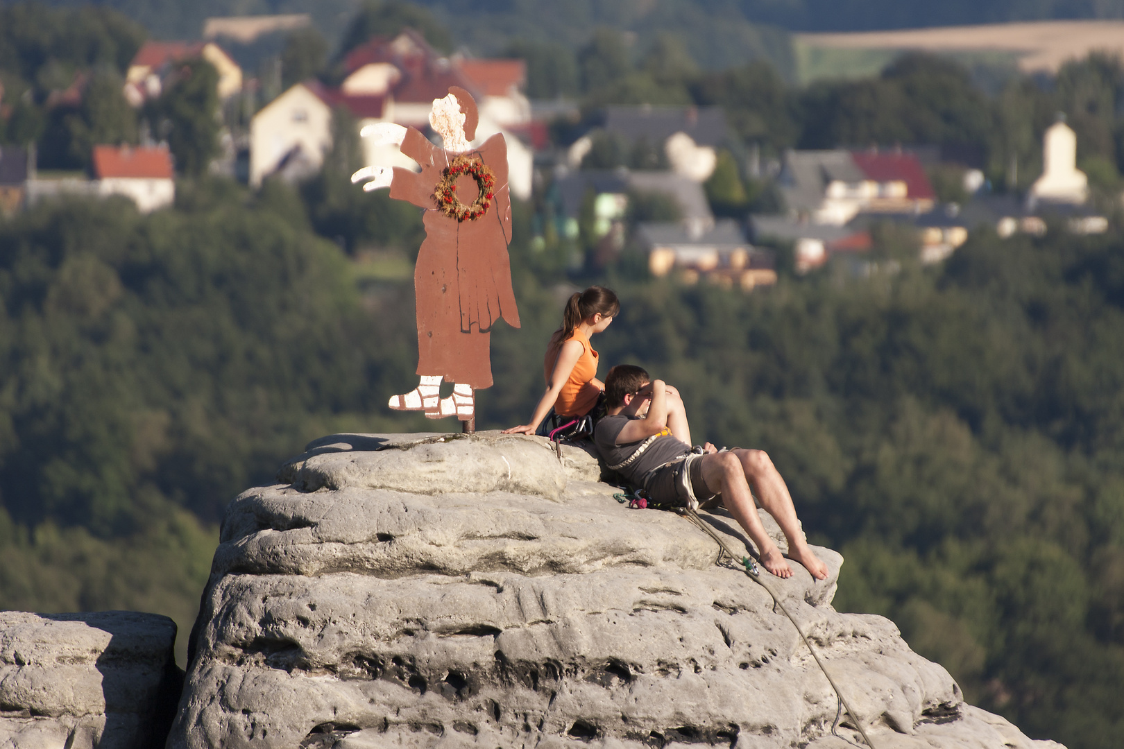 Kletterer im Elbsandsteingebirge