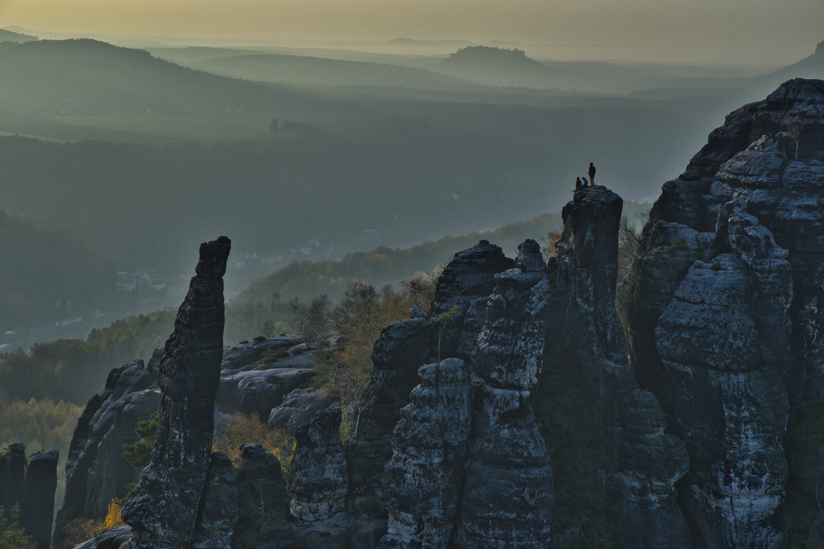 Kletterer in der Abendsonne