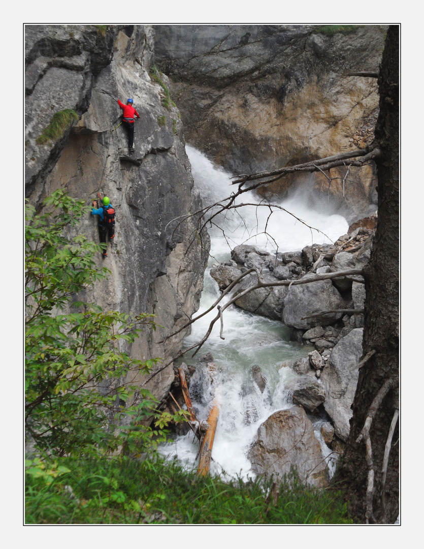 Klettern am Wasserfall