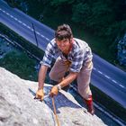 Klettern auf der Arête Spéciale von Moutier (Dia von 1974 gescannt)