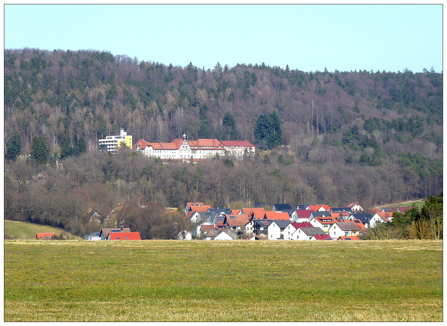 Klinik umgeben von Wald