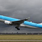 KLM A330-200 take-off in AMS