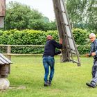 Klockenhagener Bockwindmühle in Aktion