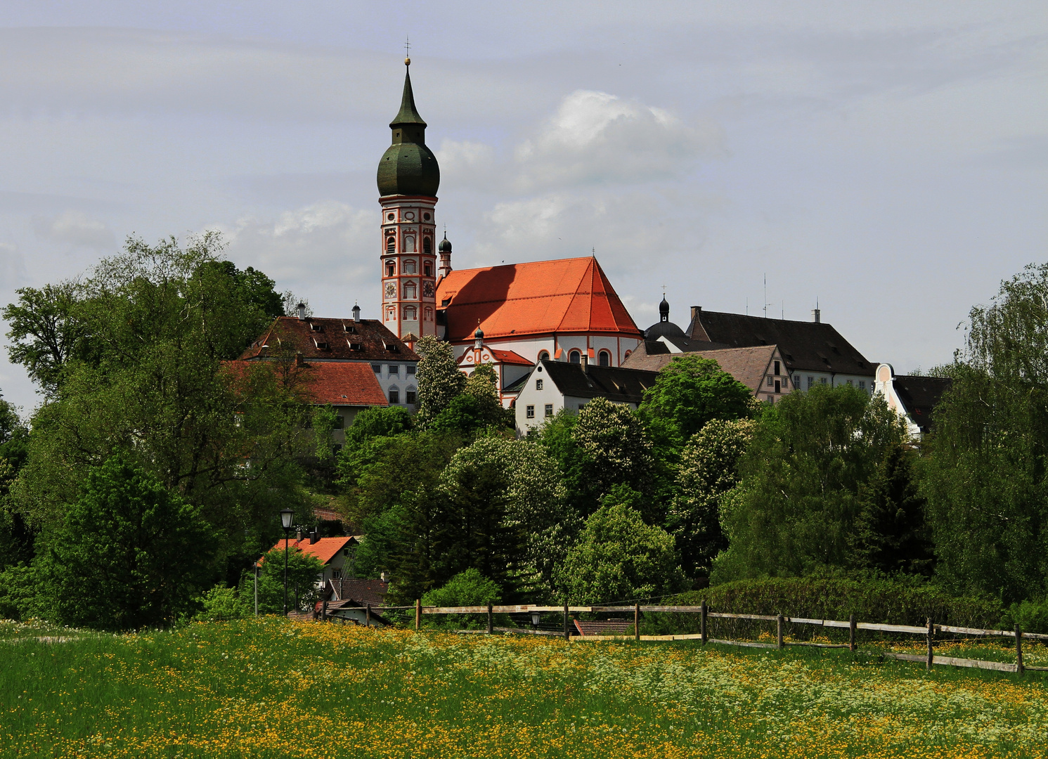 Kloster Andechs , Bild leicht überarbeitet.