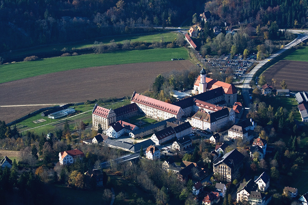 Kloster Beuron aus der Vogelperspektive