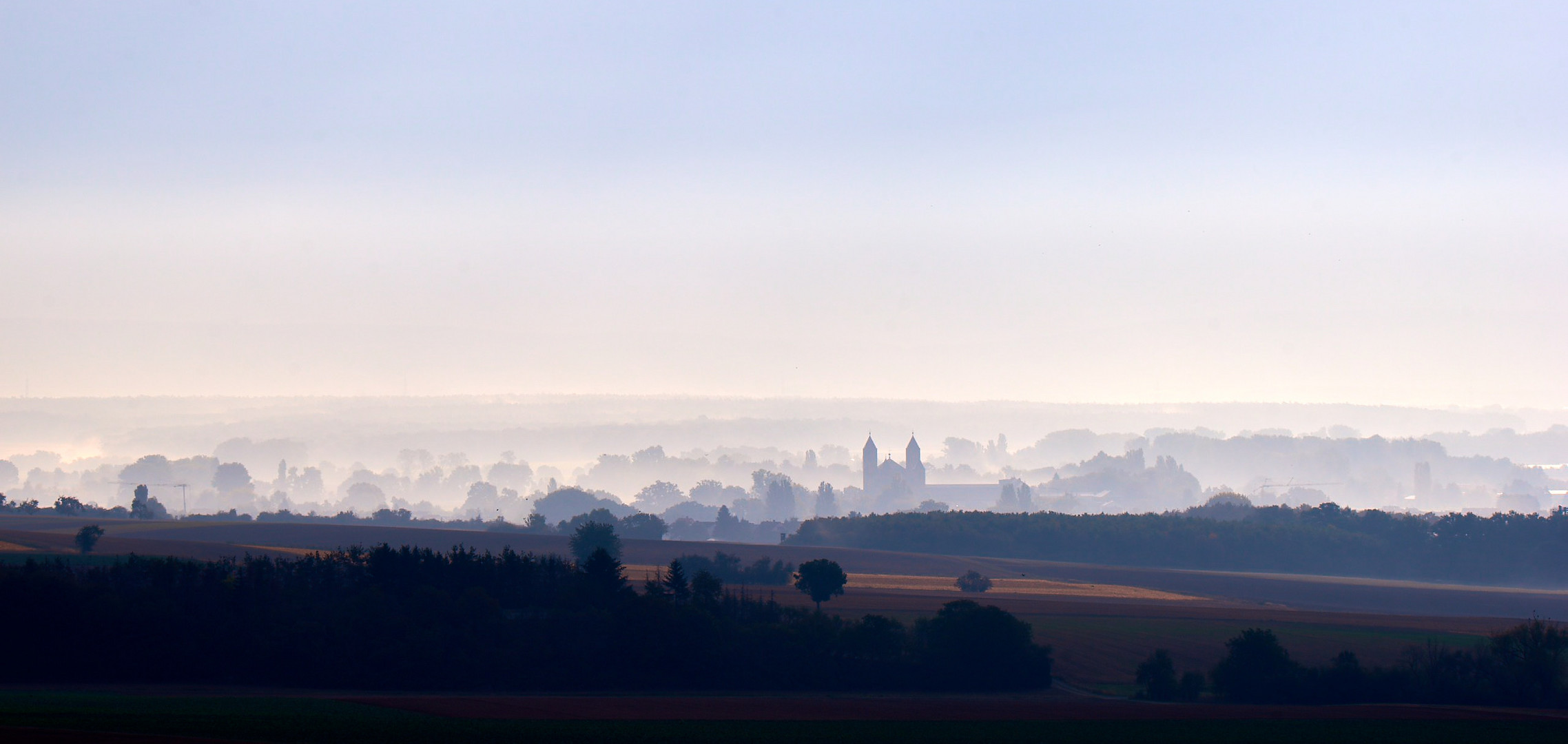 Kloster Münster Schwarzach im Morgennebel