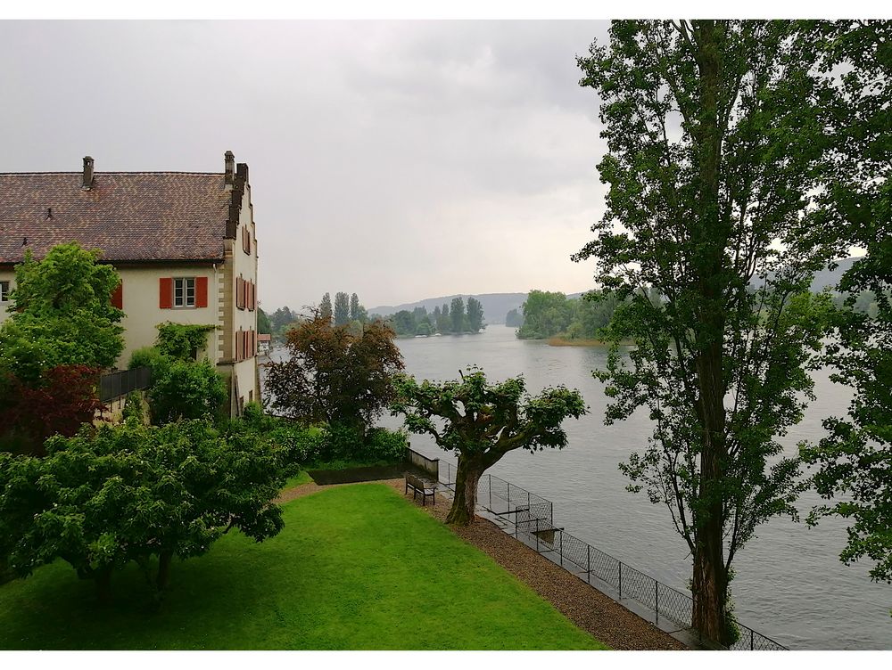 Kloster St. Georgen mit Rhein und Insel Werd